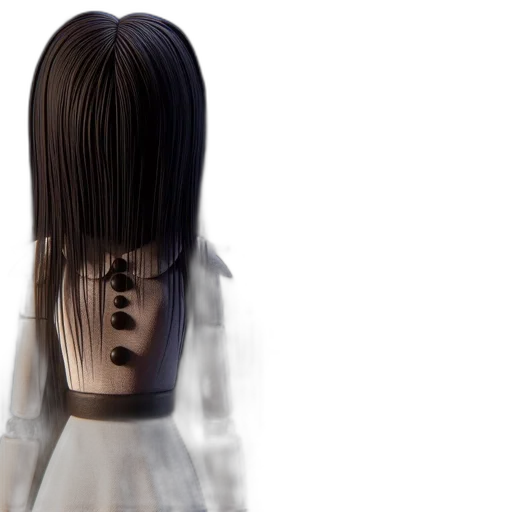 hair, dress, bottle, mask, 3d render, photorealistic, concept art, anime transparent PNG cut-out
