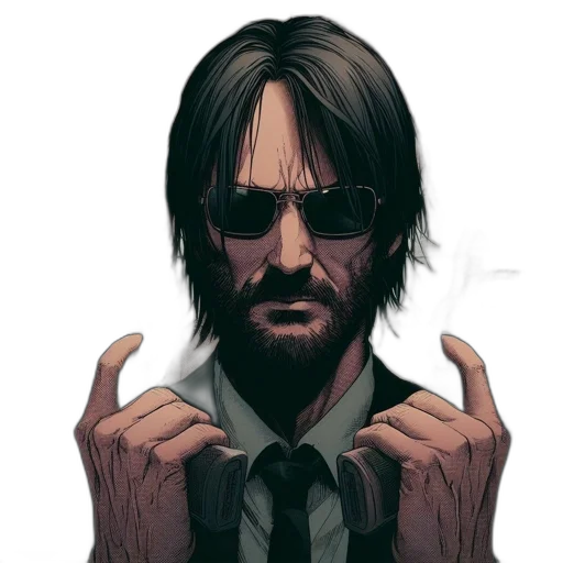 face, pixel art, comic book art, concept art, cartoon, bearded, man, long transparent PNG cut-out