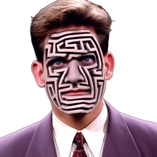 face, mask, robot, creature, vaporwave, cartoon, cyberpunk, man transparent PNG cut-out