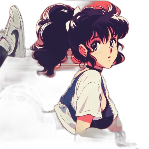 creature, hair, weapon, anime, watercolor, concept art, cartoon, outer space transparent PNG cut-out