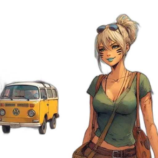 car, face, mask, concept art, comic book art, fantasy art, pixel art, city street transparent PNG cut-out