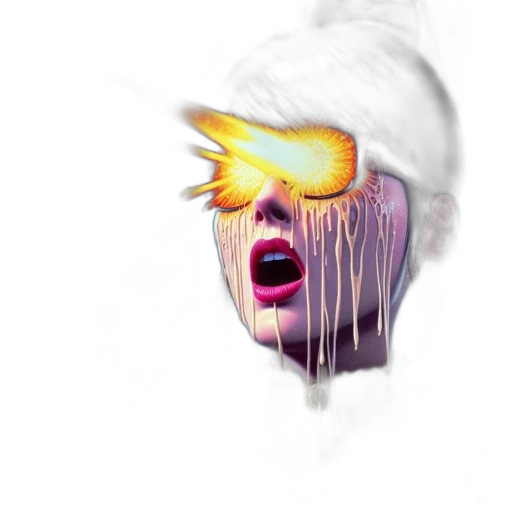 mask, face, hat, hair, concept art, vaporwave, pixel art, photorealistic transparent PNG cut-out