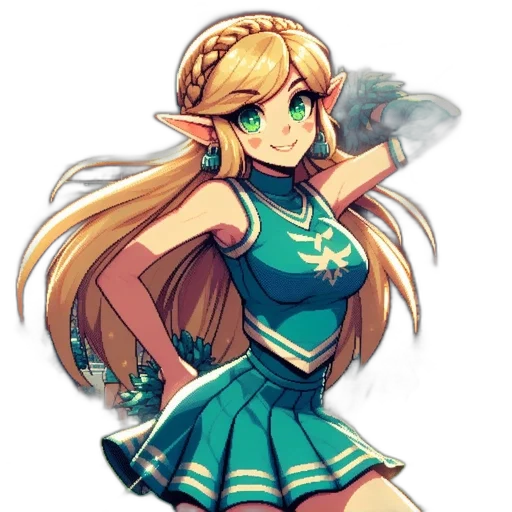 dress, staff, sword, weapon, pixel art, anime, concept art, fantasy art transparent PNG cut-out