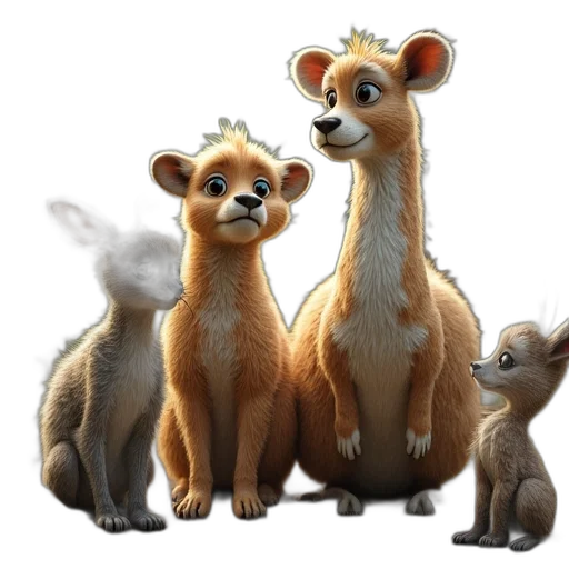 staff, animal, concept art, 3d render, photorealistic, cartoon, funny, zoo transparent PNG cut-out