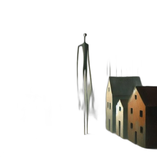 furniture, building, umbrella, weapon, 3d render, concept art, photorealistic, fog transparent PNG cut-out