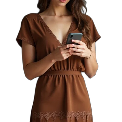 dress, jewelry, staff, photorealistic, earth tones, dark, woman, wearing transparent PNG cut-out