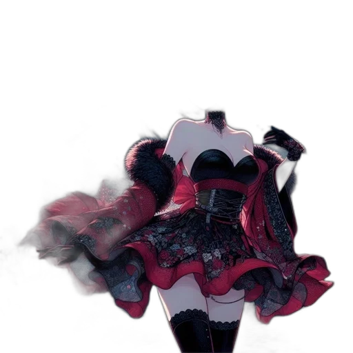 dress, mask, crown, flower, 3d render, concept art, photorealistic, anime transparent PNG cut-out