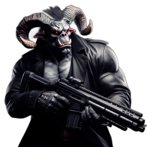 weapon, concept art, comic book art, imposing, figure, dark, appearance, wearing transparent PNG cut-out
