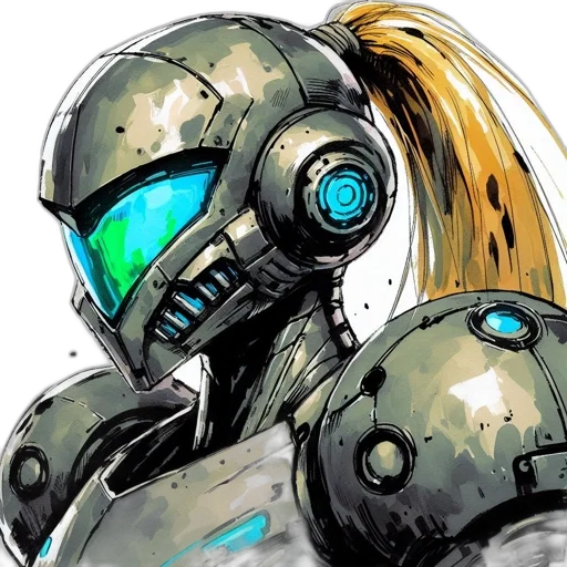 robot, mask, concept art, comic book art, cyberpunk, watercolor, illustrated, mechanical transparent PNG cut-out