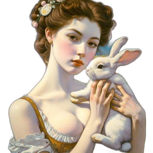dress, jewelry, animal, fantasy art, photorealistic, pixel art, oil painting, forest transparent PNG cut-out