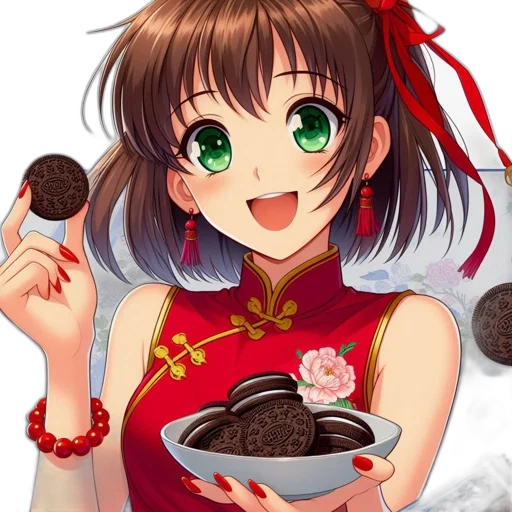food, staff, anime, pixel art, cartoon, photorealistic, red, dark transparent PNG cut-out