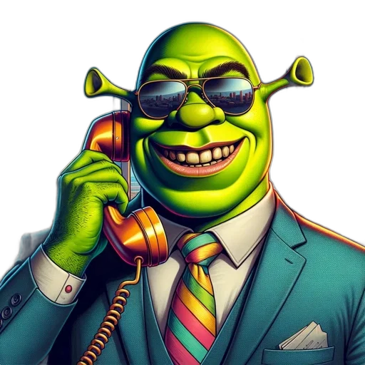 staff, concept art, photorealistic, animated, character, shrek, dons, suit transparent PNG cut-out
