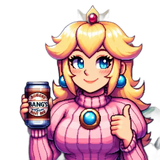 bottle, crown, dress, pixel art, vaporwave, concept art, anime, image transparent PNG cut-out
