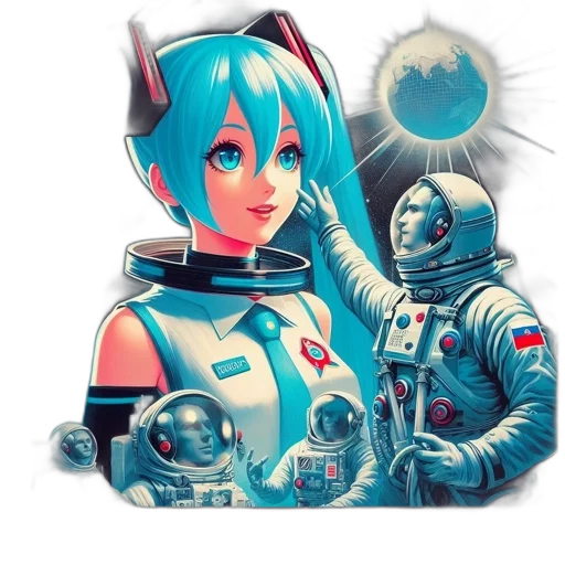 robot, staff, concept art, comic book art, anime, fantasy art, outer space, blue transparent PNG cut-out