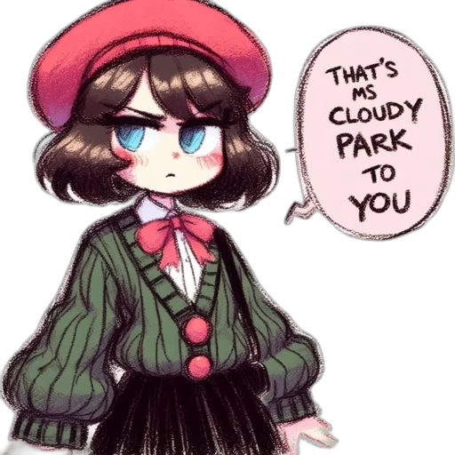 hat, jacket, creature, umbrella, watercolor, cartoon, vaporwave, pixel art transparent PNG cut-out