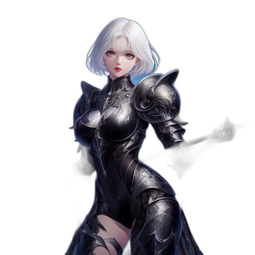 dress, robot, sword, weapon, fantasy art, concept art, comic book art, cyberpunk transparent PNG cut-out