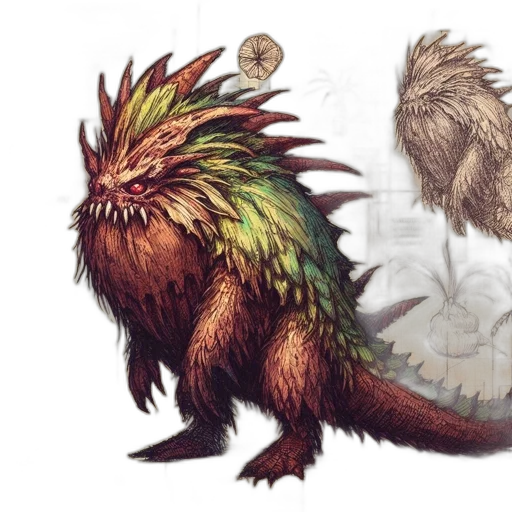 creature, dragon, concept art, fantasy art, pixel art, illustration, features, hybrid transparent PNG cut-out