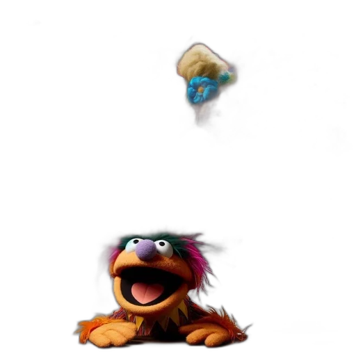creature, animal, hat, weapon, concept art, pixel art, 3d render, vibrant transparent PNG cut-out