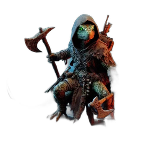 creature, staff, mask, weapon, concept art, fantasy art, 3d render, photorealistic transparent PNG cut-out