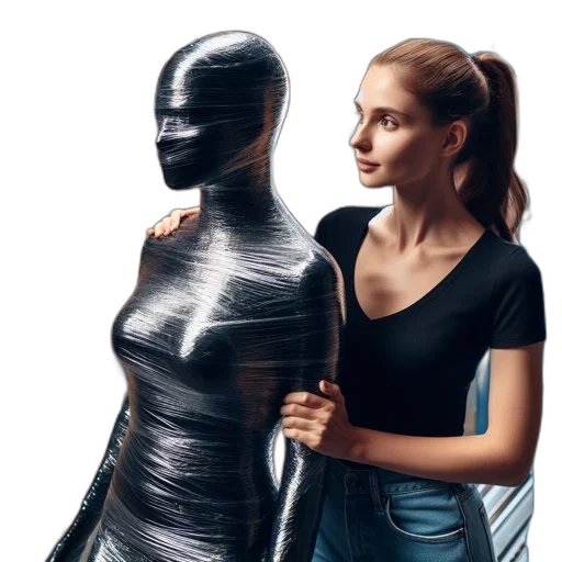 dress, robot, mask, jacket, concept art, 3d render, photorealistic, comic book art transparent PNG cut-out