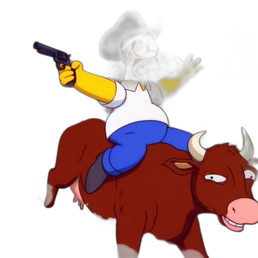 weapon, animal, concept art, pixel art, cartoon, fantasy art, fire, simpsons transparent PNG cut-out