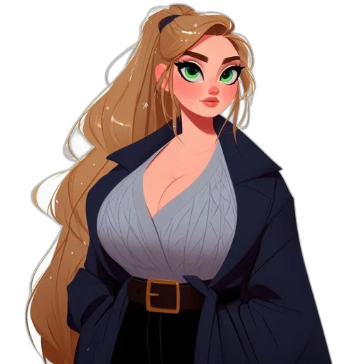 dress, staff, jacket, fantasy art, concept art, pixel art, cartoon, dark transparent PNG cut-out