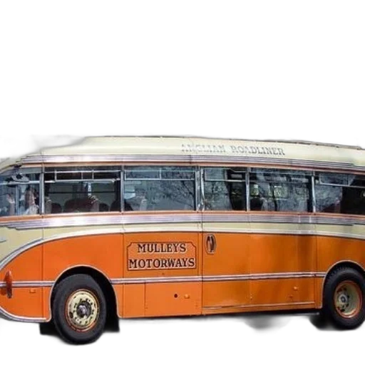 photorealistic, 3d render, old-fashioned, orange, cream-colored, bus, mulley, motorways transparent PNG cut-out