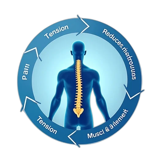 circular, diagram, illustrating, effects, chiropractic, care, body, features transparent PNG cut-out