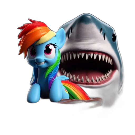 creature, 3d render, concept art, pixel art, cartoon, rainbow, dash, mlp transparent PNG cut-out