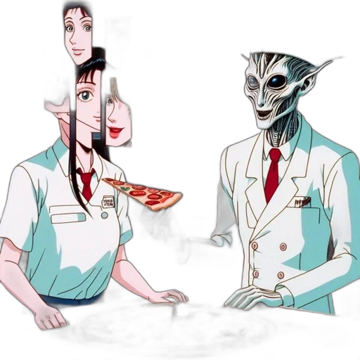 staff, mask, creature, concept art, anime, comic book art, fantasy art, underwater transparent PNG cut-out