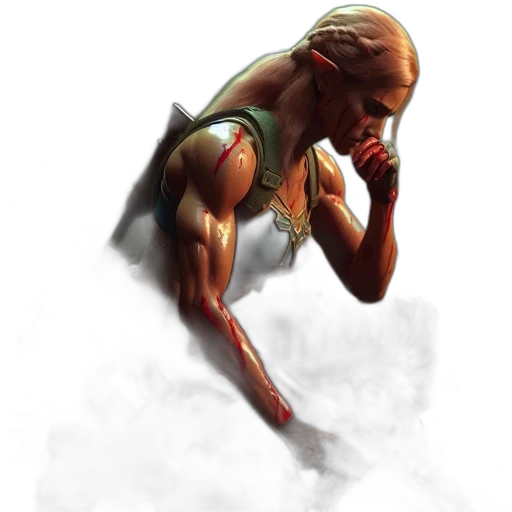 fantasy art, concept art, comic book art, photorealistic, woman, pink, hair, stands transparent PNG cut-out