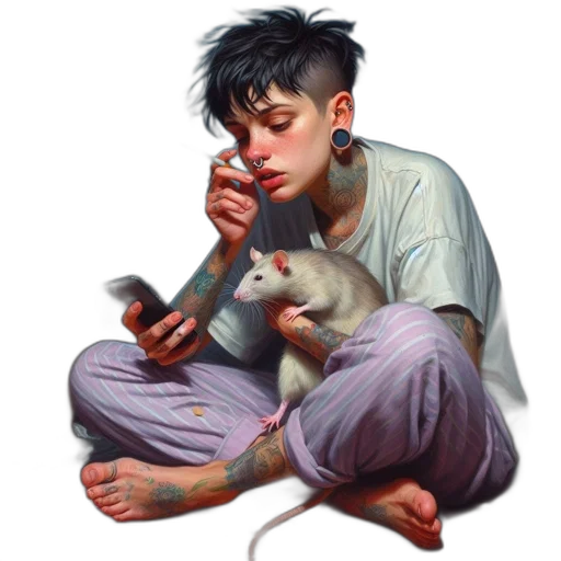 animal, creature, cyberpunk, concept art, photorealistic, oil painting, neon lights, pastel transparent PNG cut-out