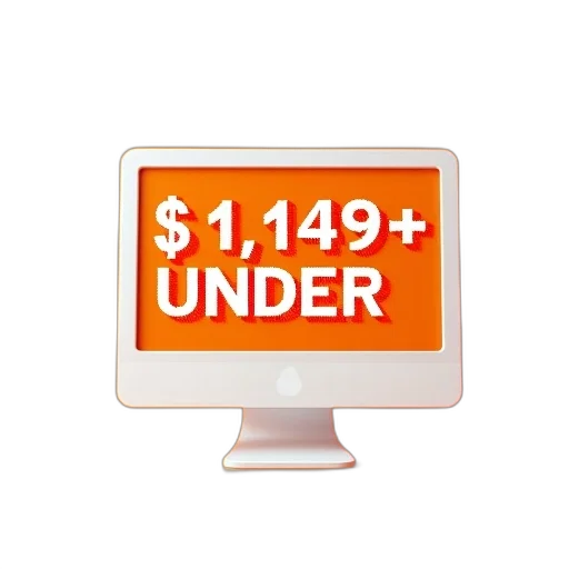 stylized, image, featuring, computer, monitor, white, frame, bright transparent PNG cut-out