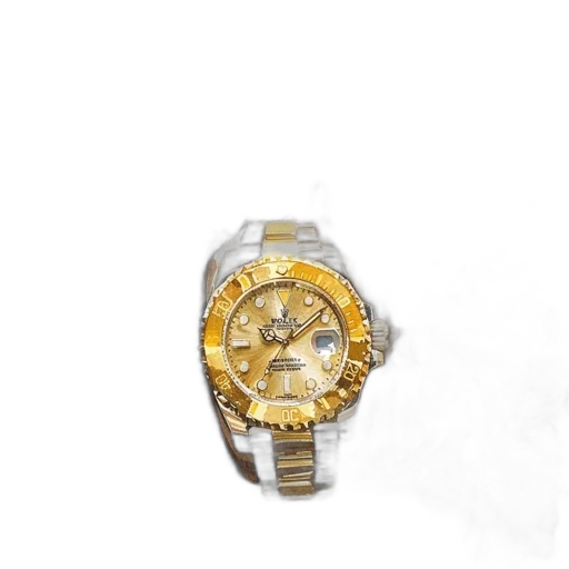 jewelry, 3d render, photorealistic, golden, wristwatch, face, silver, strap transparent PNG cut-out