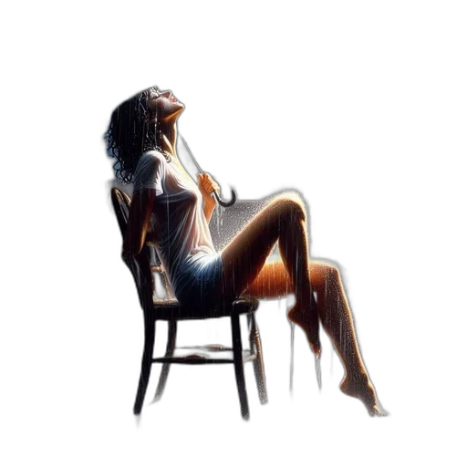 furniture, dress, concept art, photorealistic, 3d render, comic book art, neon lights, woman transparent PNG cut-out