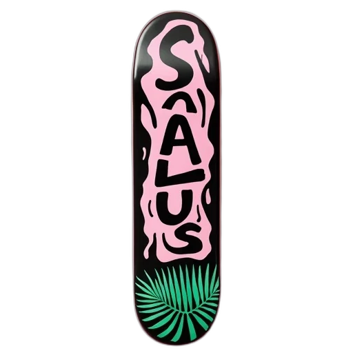 vaporwave, skateboard, deck, black, pink, design, featuring, word transparent PNG cut-out