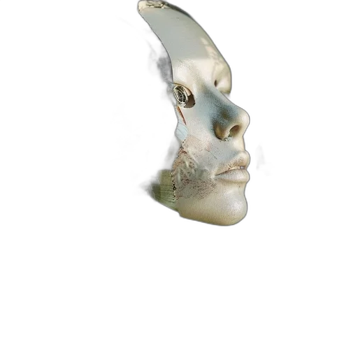 mask, face, crown, jewelry, photorealistic, 3d render, concept art, vaporwave transparent PNG cut-out