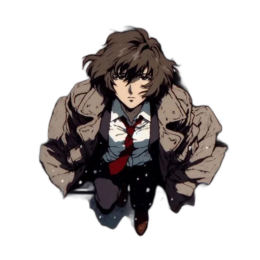 jacket, umbrella, staff, weapon, pixel art, concept art, anime, comic book art transparent PNG cut-out