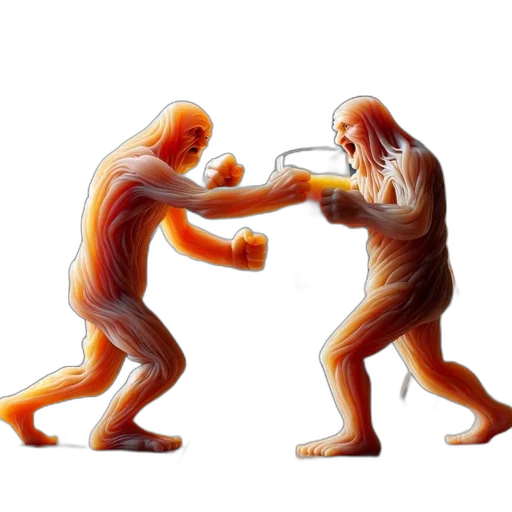 concept art, 3d render, photorealistic, two, gel-like, translucent, human, figures transparent PNG cut-out