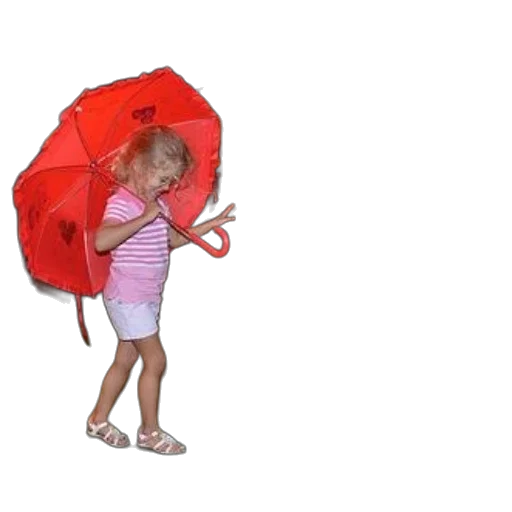 umbrella, jacket, dress, weapon, 3d render, concept art, rain, child transparent PNG cut-out