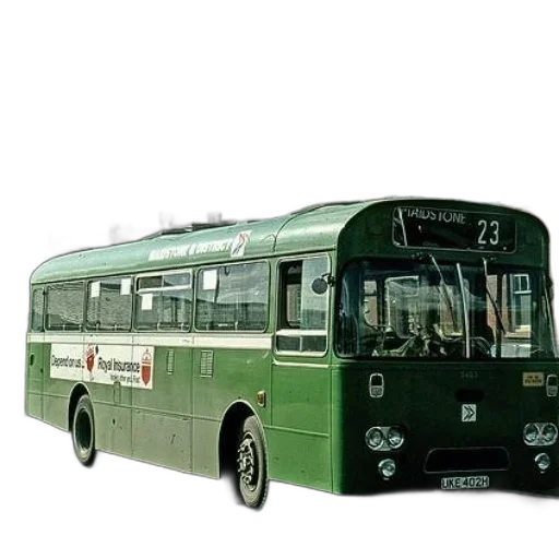 photorealistic, 3d render, concept art, green, bus, number, parked, front transparent PNG cut-out