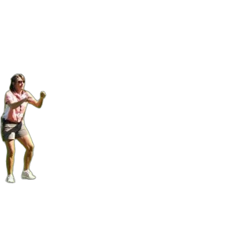pixel art, 3d render, concept art, woman, pink, shirt, throwing, ball transparent PNG cut-out