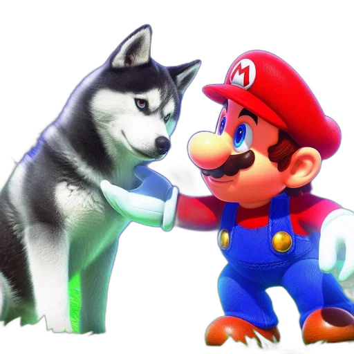 animal, concept art, 3d render, monochrome, two, animated, characters, face transparent PNG cut-out