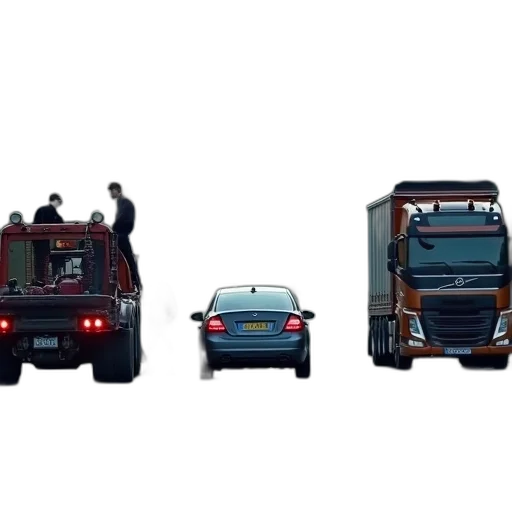car, concept art, pixel art, 3d render, photorealistic, highway, scene, tow transparent PNG cut-out