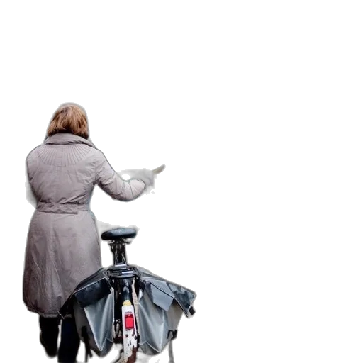 staff, umbrella, jacket, robot, concept art, photorealistic, city street, woman transparent PNG cut-out