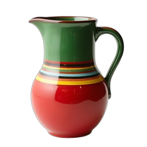 bottle, photorealistic, 3d render, red, colorful, ceramic, pitcher, body transparent PNG cut-out