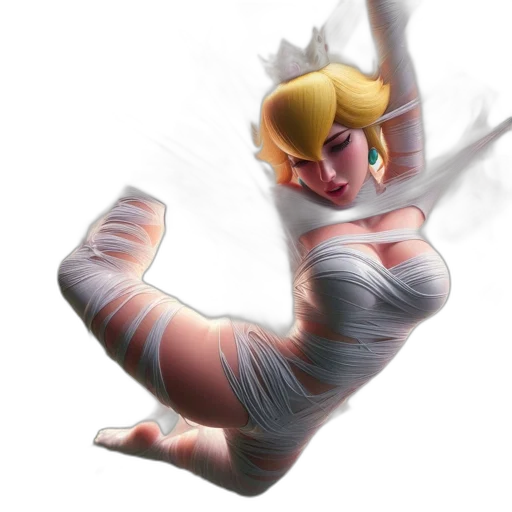 dress, staff, concept art, 3d render, fantasy art, comic book art, animated, blonde transparent PNG cut-out