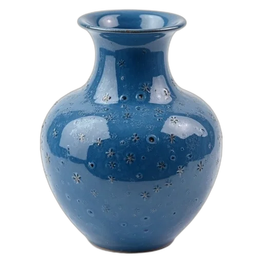 bottle, jewelry, photorealistic, 3d render, blue, ceramic, vase, textured transparent PNG cut-out