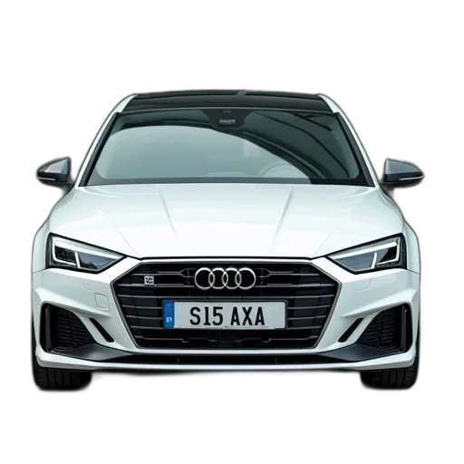 car, white, compact, license, plate, reading, s115, axa transparent PNG cut-out