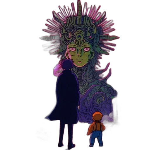 mask, crown, creature, hat, concept art, pixel art, fantasy art, comic book art transparent PNG cut-out